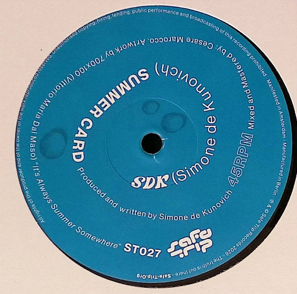 Simone de Kunovich - Summer Card | Safe Trip (ST027) - 2 Simone de Kunovich - Summer Card | Safe Trip (ST027) - 2