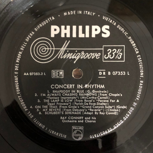 Ray Conniff And His Orchestra & Chorus - Concert In Rhythm | Philips (B 07353 L) - 4 Ray Conniff And His Orchestra & Chorus - Concert In Rhythm | Philips (B 07353 L) - 4