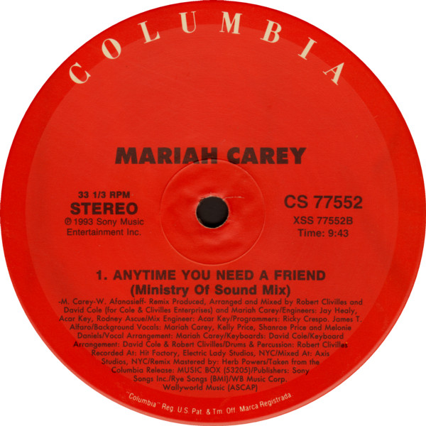 Mariah Carey - Anytime You Need A Friend | Columbia (44X 77528) - 4