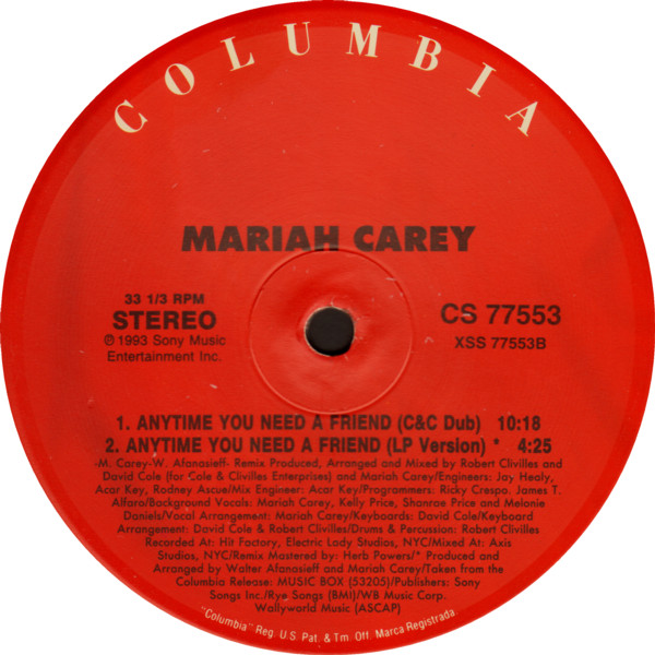Mariah Carey - Anytime You Need A Friend | Columbia (44X 77528) - 6
