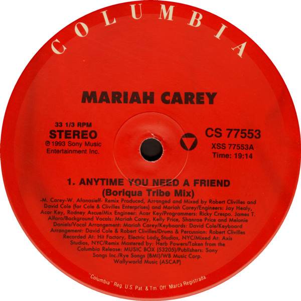 Mariah Carey - Anytime You Need A Friend | Columbia (44X 77528) - 5