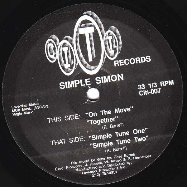 Simple Simon - On The Move | Citi Records (Citi-007) - main Simple Simon - On The Move | Citi Records (Citi-007) - main