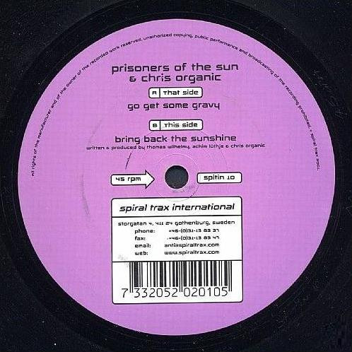 Chris Organic & Prisoners Of The Sun - Go Get Some Gravy / Bring Back The Sunshine | Spiral Trax International (spitin 10) - main