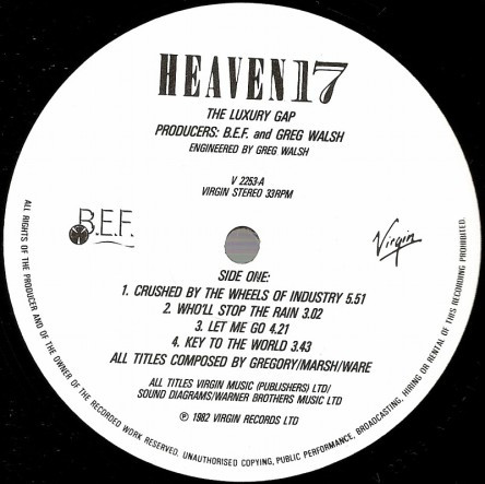 Heaven 17 - The Luxury Gap | Virgin (V2253) - 3