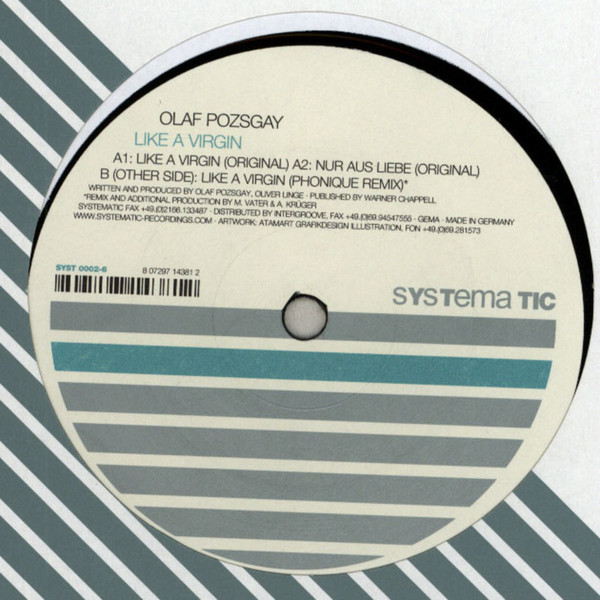 Olaf Pozsgay - Like A Virgin | Systematic (SYST 0002-6) - main Olaf Pozsgay - Like A Virgin | Systematic (SYST 0002-6) - main