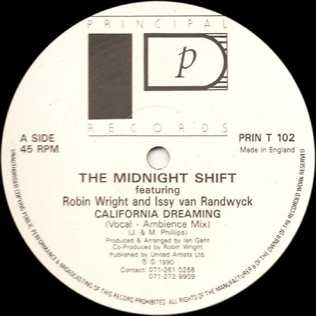 The Midnight Shift - California Dreaming | Principal Records (PRIN T 102) - main