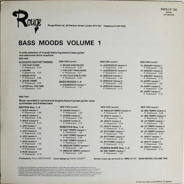 Paul Westwood - Bass Moods Volume 1 | Rouge (RMS/LP 150)