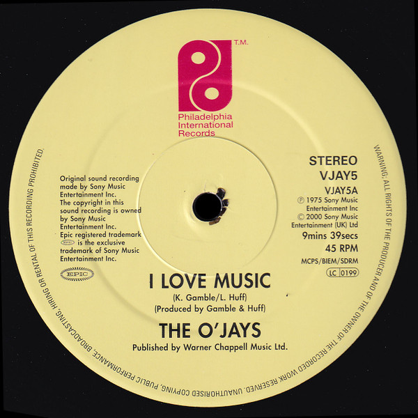 The O'Jays - I Love Music / Love Train | Philadelphia International Records (VJAY5)