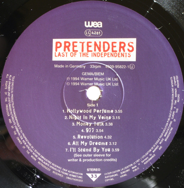 The Pretenders - Last Of The Independents | WEA (4509-95822-1) - 3 The Pretenders - Last Of The Independents | WEA (4509-95822-1) - 3