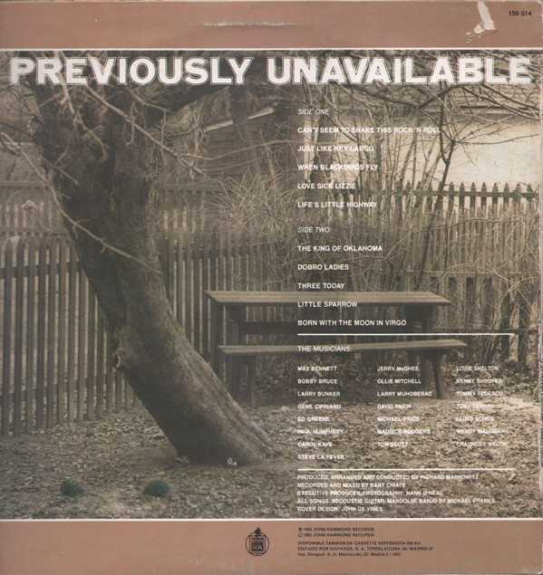 Michael Franks - Previously Unavailable | Hispavox (150 014)