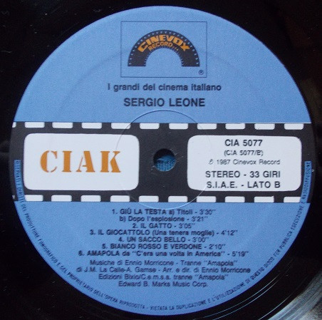 Ennio Morricone - I Grandi Del Cinema Italiano Sergio Leone | Cinevox Record (CIA 5077) - 4