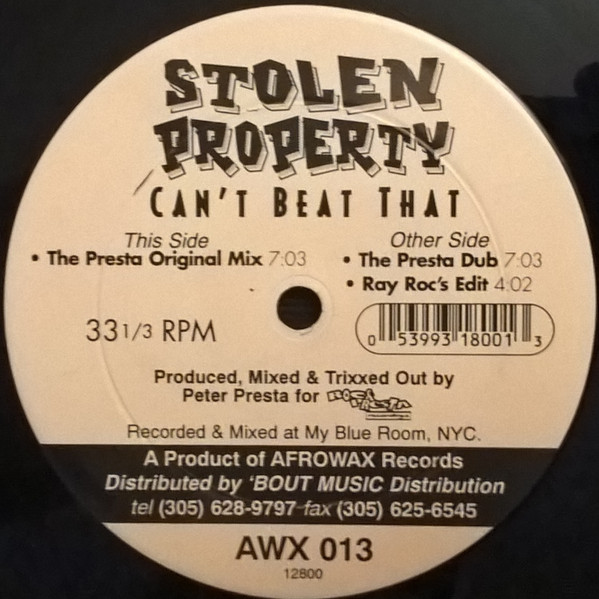 Stolen Property - Can't Beat That | Afro Wax Records (AWX 013) - 2 Stolen Property - Can't Beat That | Afro Wax Records (AWX 013) - 2