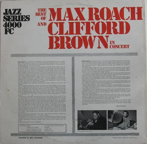 Clifford Brown And Max Roach - The Best Of Max Roach And Clifford Brown In Concert | Fonit Cetra (jaz 4009) - 2