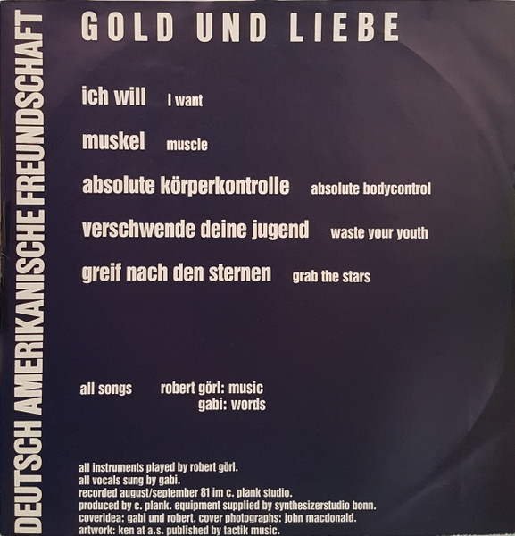 Deutsch Amerikanische Freundschaft - Gold Und Liebe | Virgin (204 165-320) - 4 Deutsch Amerikanische Freundschaft - Gold Und Liebe | Virgin (204 165-320) - 4