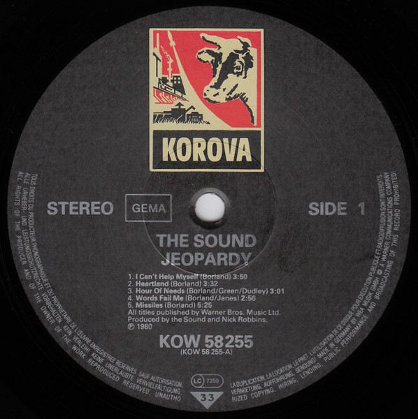 The Sound - Jeopardy | Korova (KOW 58 255) - 3 The Sound - Jeopardy | Korova (KOW 58 255) - 3