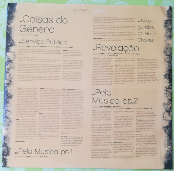 Valete - Serviço Público | Sony Music Entertainment Portugal Sociedade Unipessoal Lda. (19439782161) - 3 Valete - Serviço Público | Sony Music Entertainment Portugal Sociedade Unipessoal Lda. (19439782161) - 3