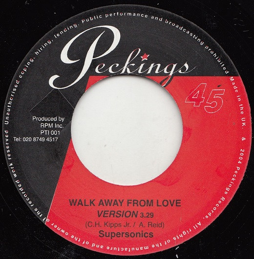 Bitty Mclean And The Supersonics / The Supersonics with Dean Fraser - Walk Away From Love / Walk Away From Love Version | Peckings Records (PTI 001) - 2 Bitty Mclean And The Supersonics / The Supersonics with Dean Fraser - Walk Away From Love / Walk Away From Love Version | Peckings Records (PTI 001) - 2