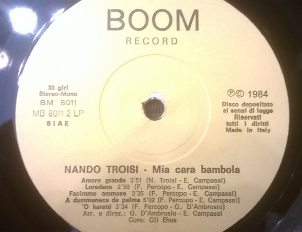 Nando Troisi - Mia Cara Bambola | Boom Record (BM 8011) - 2