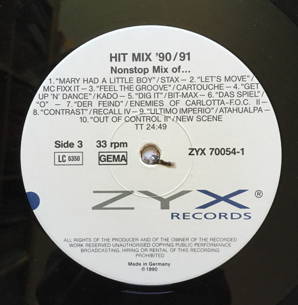 Various - Hit Mix '90/91 | ZYX Records (ZYX 70054-1) - 5