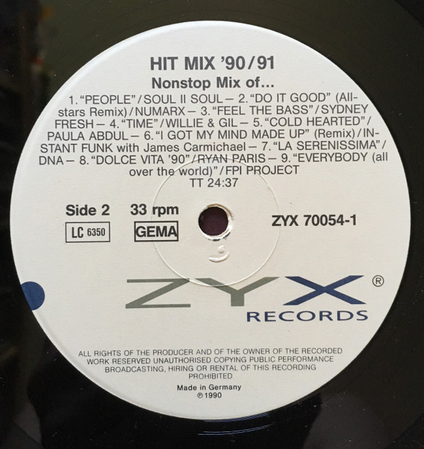 Various - Hit Mix '90/91 | ZYX Records (ZYX 70054-1) - 4