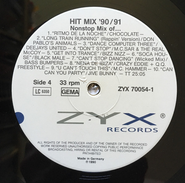 Various - Hit Mix '90/91 | ZYX Records (ZYX 70054-1) - 6