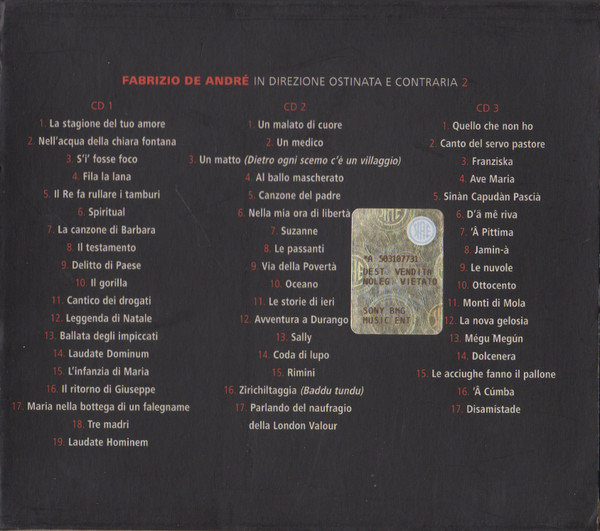 Fabrizio De André - In Direzione Ostinata E Contraria 2 | Sony BMG Music Entertainment (88697028662 (1)) - 2 Fabrizio De André - In Direzione Ostinata E Contraria 2 | Sony BMG Music Entertainment (88697028662 (1)) - 2