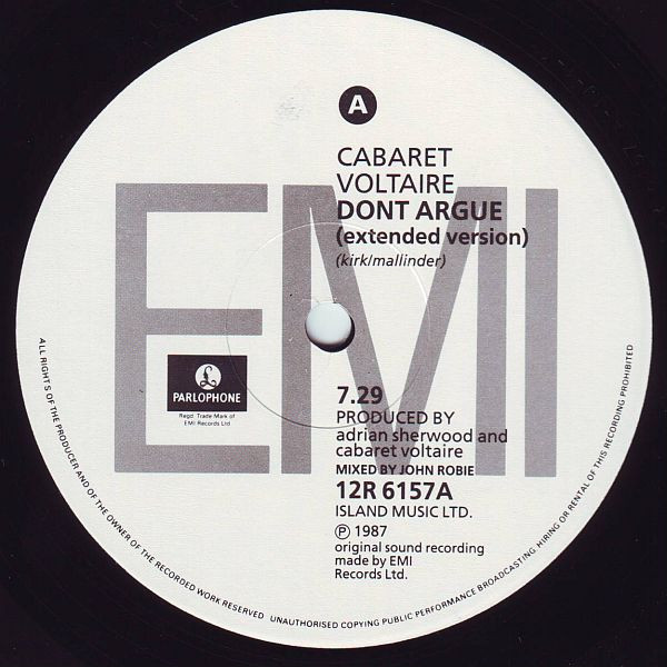 Cabaret Voltaire - Don't Argue | Parlophone (12R 6157) - 3