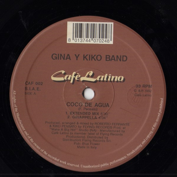 Gina Y Kiko Band - Coco De Agua | Café Latino (CAF 002)