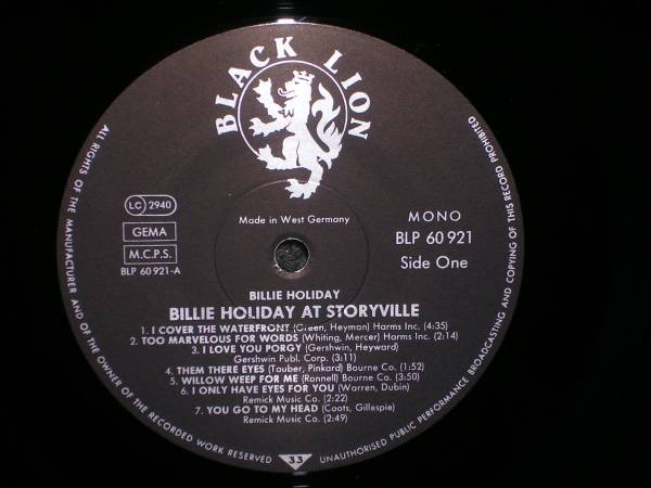 Billie Holiday - At Storyville | Black Lion Records (BLP60921) - 2