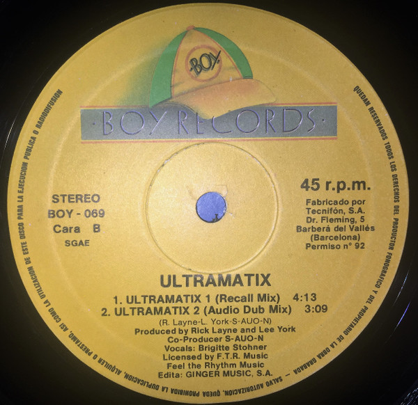 Ultramatix - Sacrifice (Dance Mix) | Boy Records (BOY-069) - 3