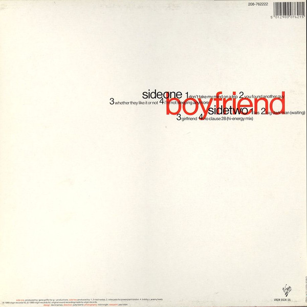 Boy George - Boyfriend | Virgin (208-762222) - 2