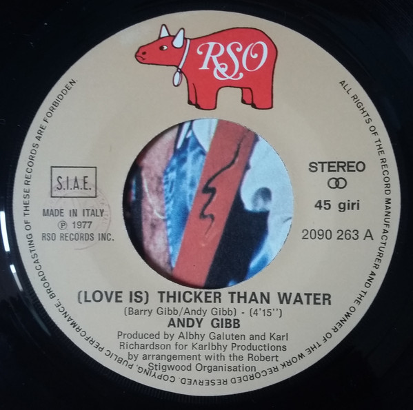 Andy Gibb - (Love Is) Thicker Than Water | RSO (2090 263) - 3