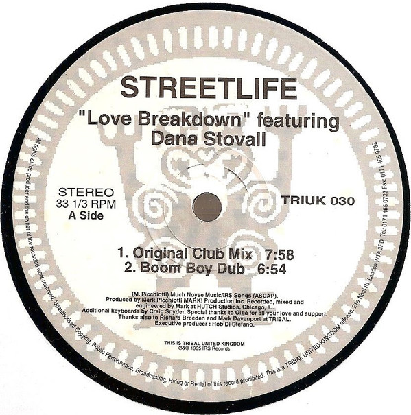 Streetlife - Love Breakdown | TRIBAL United Kingdom (TRIUK 030) - main