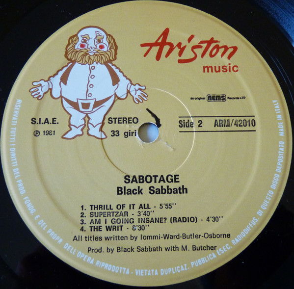 Black Sabbath - Sabotage | Ariston (ARM/42010) - 3 Black Sabbath - Sabotage | Ariston (ARM/42010) - 3