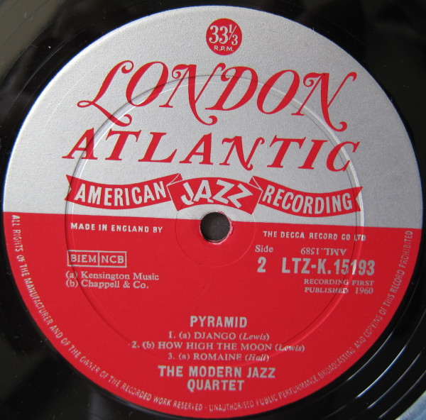 The Modern Jazz Quartet - Pyramid | London Records (LTZ-K. 15193) - 4 The Modern Jazz Quartet - Pyramid | London Records (LTZ-K. 15193) - 4