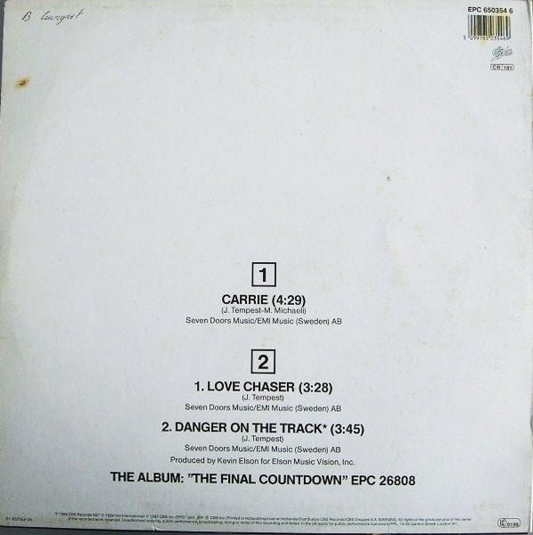Europe - Carrie | Epic (EPC 650354 6) - 2