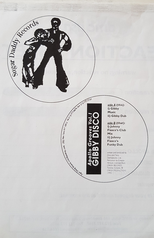 Apollo Grooves - Apollo Grooves Vol. I - Gibby Disco | Sugar Daddy Records (SDR- 003)