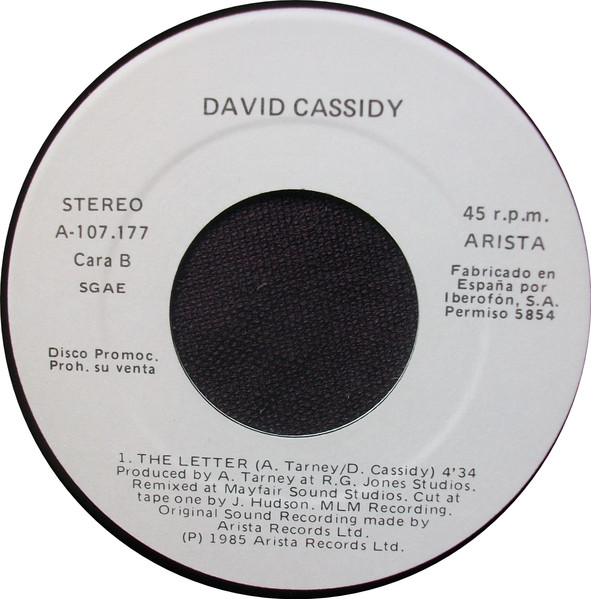 David Cassidy - The Last Kiss | Arista (A-107 177) - 4