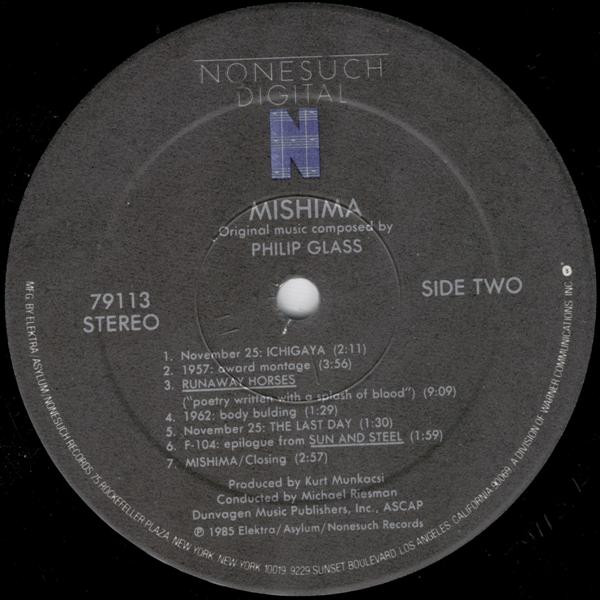 Philip Glass - Mishima | Nonesuch (9 79113-1 F) - 4