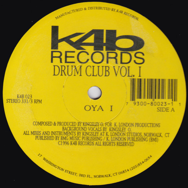Kingsley O. - Drum Club Vol. 1 | K4B Records (K4B 023)