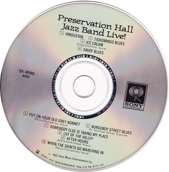 Preservation Hall Jazz Band - Preservation Hall Jazz Band Live! | Sony Masterworks (SK 48189) - 4 Preservation Hall Jazz Band - Preservation Hall Jazz Band Live! | Sony Masterworks (SK 48189) - 4