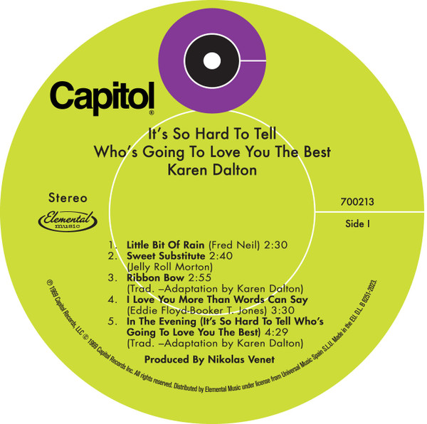Karen Dalton - It's So Hard To Tell Who's Going To Love You The Best | Elemental Music (700213) - 3