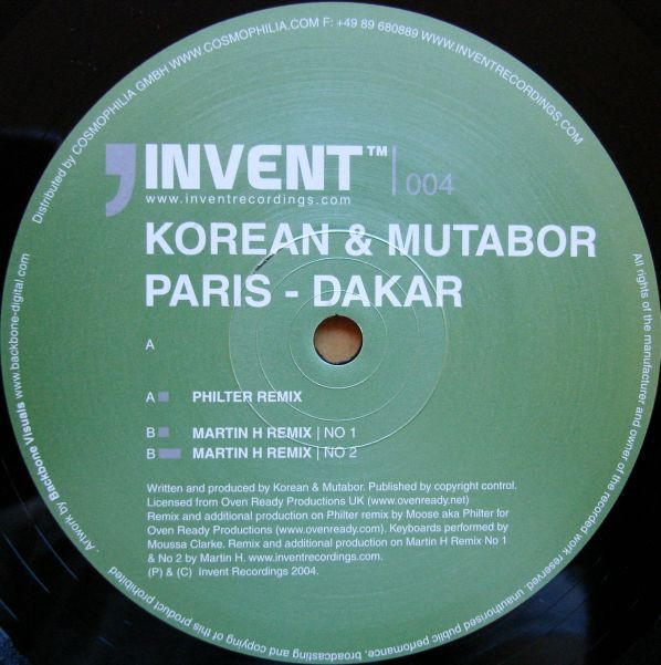 Korean & Mutabor - Paris - Dakar | Invent Recordings (INVENT 004)