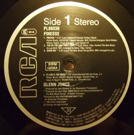 Glenn Jones - Finesse | RCA (PL88036) - 3 Glenn Jones - Finesse | RCA (PL88036) - 3
