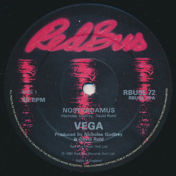 Vega - Nostradamus | Red Bus Records (RBUSL 72)