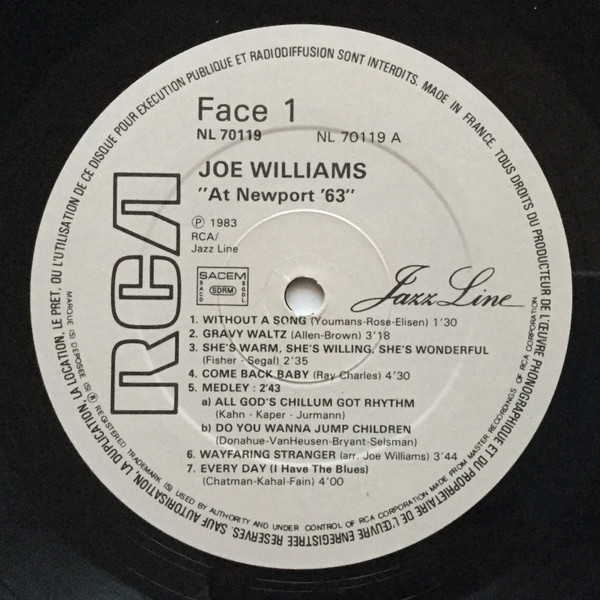 Joe Williams - Joe Williams At Newport '63 | RCA (NL 70119) - 3
