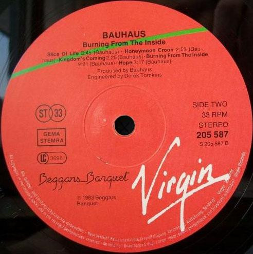 Bauhaus - Burning From The Inside | Virgin (205 587-320) - 4