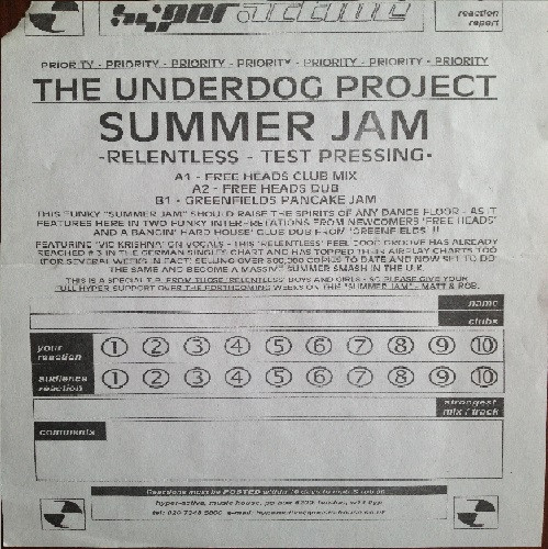 The Underdog Project - Summer Jam | Relentless Records (RELENT 15 TP1)
