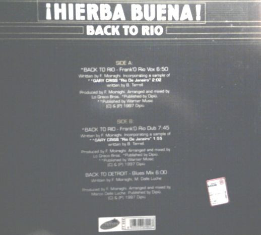Hierba Buena - Back To Rio | T.P. Records (TT 002) Hierba Buena - Back To Rio | T.P. Records (TT 002)