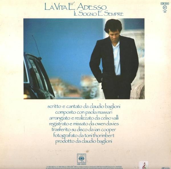 Claudio Baglioni - La Vita È Adesso | CBS (CBS 26533) - main